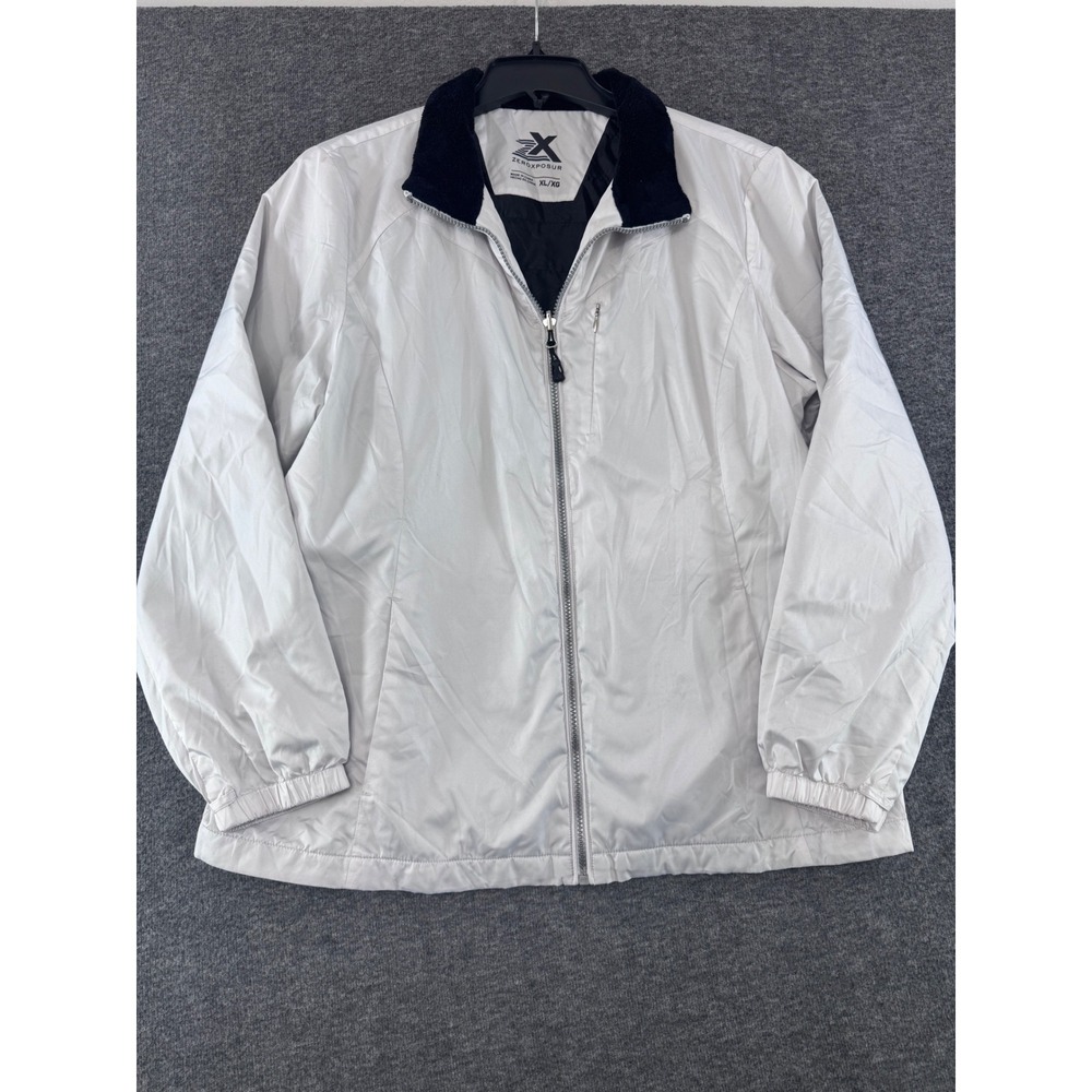 ZeroXposur Womens Gray Full Zip Insulated Jacket Fleece Collar‎ XL